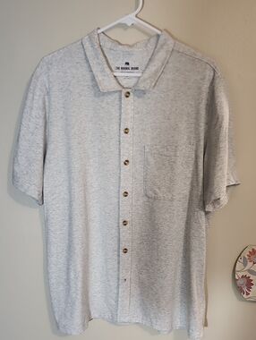 The Normal Brand Men's Heather Gray Short-Sleeve Button-Up Shirt XL